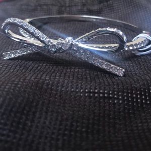 Kate Spade Sparkly Silver Bow Bracelet/cuff